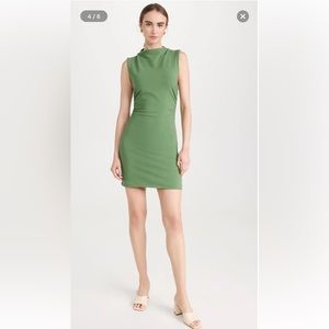 Reformation Alden Bottle Green Sleeveless Bodycon Mini Dress Ruched Size XS